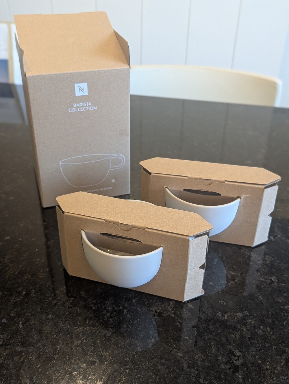 Brand New In Nespresso Barista Collection White Ceramic Espresso Cups - Set of 2